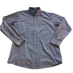 CHAPS Classic Fit Shirt Men's Sz 15 32/33 Blue Button Up L/S Preppy Bamboo Blend